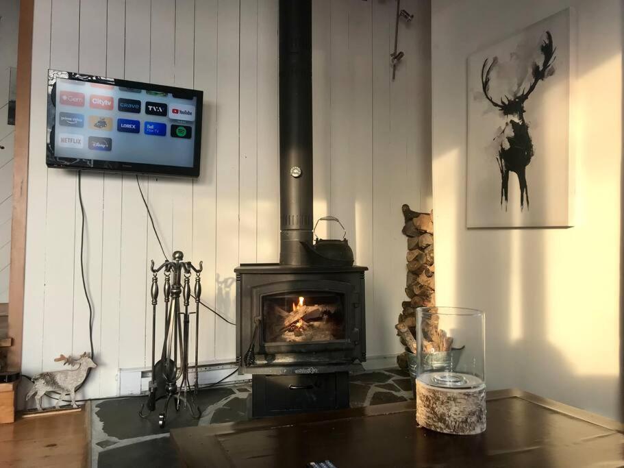 Om Chalet 2 Avec Spa Et Foyer Borde Du Fleuve St-Pierre-de-l'Île-d'Orléans Exteriör bild